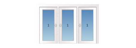 3-delige schuifpui of pui met 3 deuren