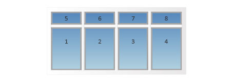 4 ramen en 4 boven- of onderlichten